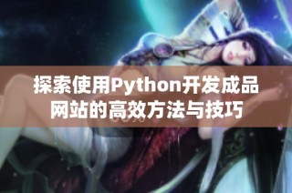 探索使用Python开发成品网站的高效方法与技巧