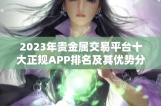 2023年贵金属交易平台十大正规APP排名及其优势分析