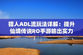 猎人ADL流玩法详解：提升仙境传说RO手游输出实力的全攻略