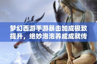 梦幻西游手游暴击加成极致提升，绝妙泡泡养成成就传奇之路