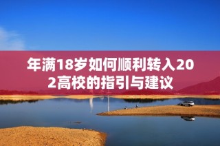 年满18岁如何顺利转入202高校的指引与建议