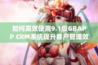 如何高效使用9.1版GBAPP CRM系统提升客户管理效果