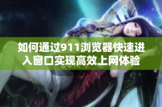 如何通过911浏览器快速进入窗口实现高效上网体验