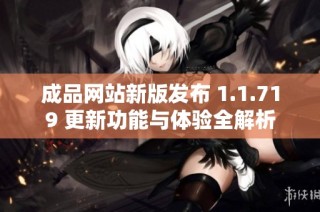 成品网站新版发布 1.1.719 更新功能与体验全解析