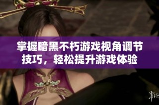 掌握暗黑不朽游戏视角调节技巧，轻松提升游戏体验