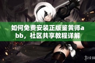 如何免费安装正版鉴黄师abb，社区共享教程详解