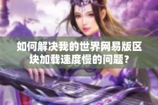 如何解决我的世界网易版区块加载速度慢的问题？