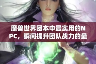 魔兽世界团本中最实用的NPC，瞬间提升团队战力的最佳伙伴