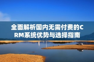 全面解析国内无需付费的CRM系统优势与选择指南