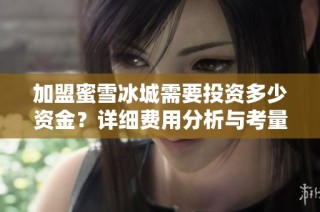 加盟蜜雪冰城需要投资多少资金？详细费用分析与考量。
