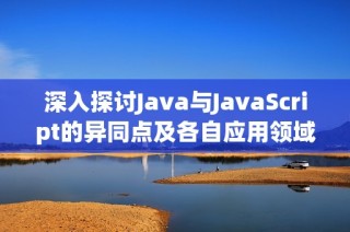 深入探讨Java与JavaScript的异同点及各自应用领域分析