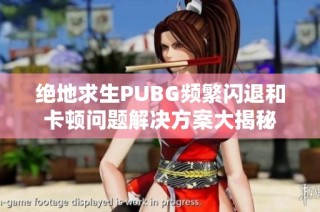 绝地求生PUBG频繁闪退和卡顿问题解决方案大揭秘