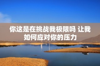 你这是在挑战我极限吗 让我如何应对你的压力