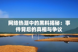 网络热潮中的黑料揭秘：事件背后的真相与争议