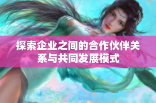 探索企业之间的合作伙伴关系与共同发展模式