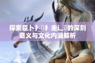 探索臣卜扌喿扌圭辶畐的深刻意义与文化内涵解析
