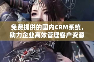 免费提供的国内CRM系统，助力企业高效管理客户资源