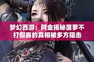 梦幻西游：阿金揭秘菠萝不打假赛的真相被多方阻击