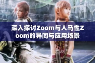 深入探讨Zoom与人马性Zoom的异同与应用场景