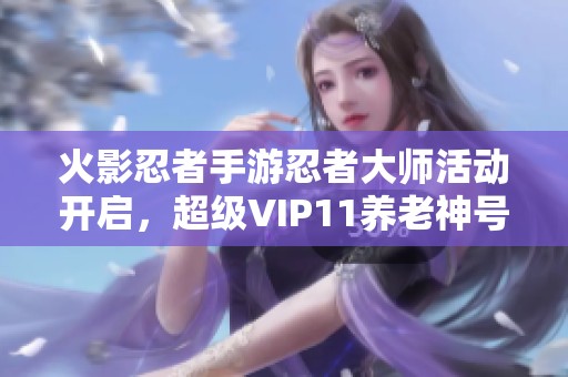 火影忍者手游忍者大师活动开启，超级VIP11养老神号重磅上线！