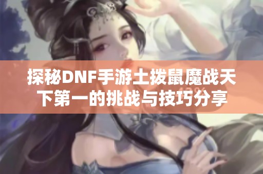 探秘DNF手游土拨鼠魔战天下第一的挑战与技巧分享