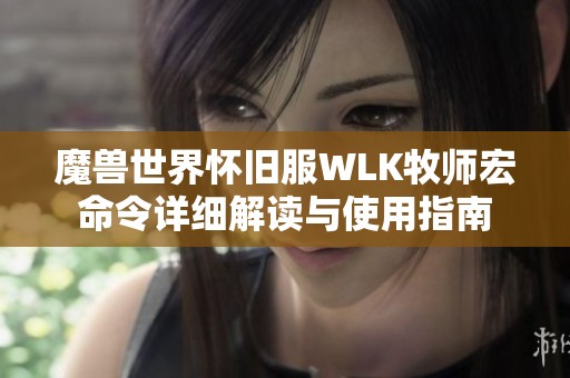 魔兽世界怀旧服WLK牧师宏命令详细解读与使用指南