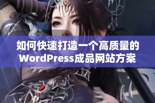 如何快速打造一个高质量的WordPress成品网站方案