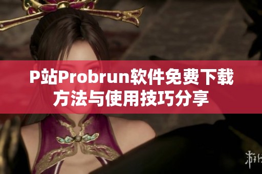 P站Probrun软件免费下载方法与使用技巧分享