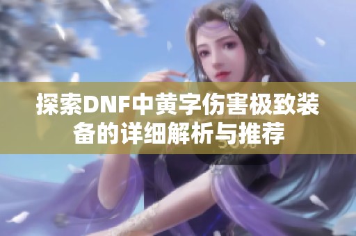 探索DNF中黄字伤害极致装备的详细解析与推荐