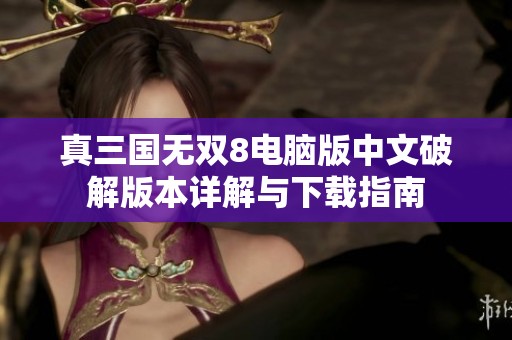 真三国无双8电脑版中文破解版本详解与下载指南