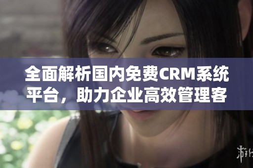 全面解析国内免费CRM系统平台，助力企业高效管理客户关系