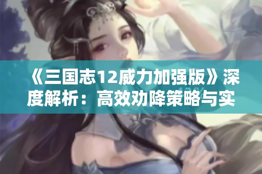 《三国志12威力加强版》深度解析：高效劝降策略与实用技巧全攻略