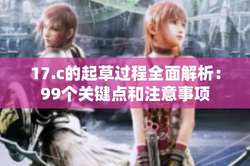 17.c的起草过程全面解析：99个关键点和注意事项