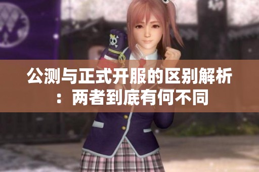 公测与正式开服的区别解析：两者到底有何不同