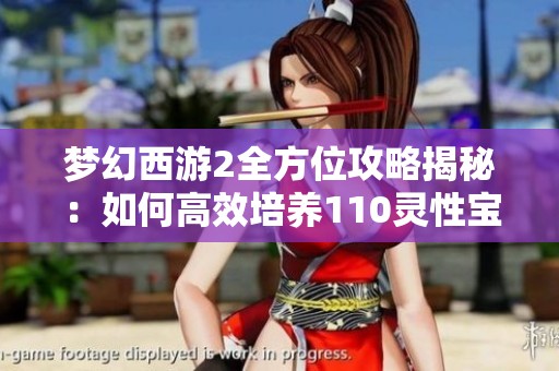 梦幻西游2全方位攻略揭秘：如何高效培养110灵性宝宝的秘籍与技巧解析