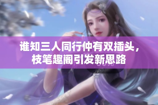 谁知三人同行仲有双插头，枝笔趣阁引发新思路