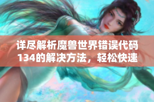 详尽解析魔兽世界错误代码134的解决方法，轻松快速启动游戏的全面指南