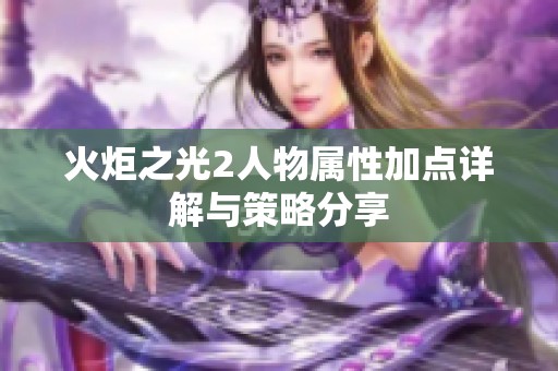 火炬之光2人物属性加点详解与策略分享