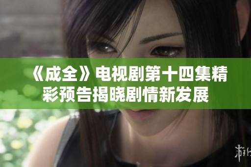 《成全》电视剧第十四集精彩预告揭晓剧情新发展