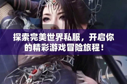 探索完美世界私服，开启你的精彩游戏冒险旅程！