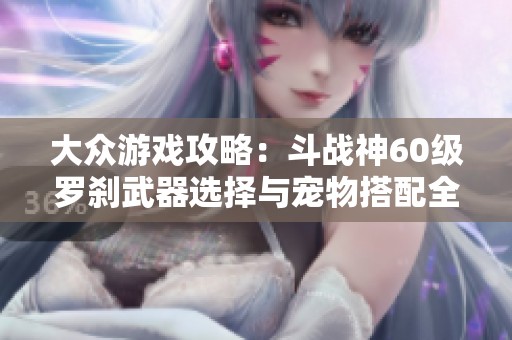 大众游戏攻略：斗战神60级罗刹武器选择与宠物搭配全解析