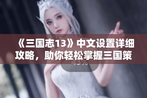 《三国志13》中文设置详细攻略，助你轻松掌握三国策略游戏技巧