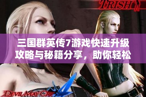三国群英传7游戏快速升级攻略与秘籍分享，助你轻松提升角色等级