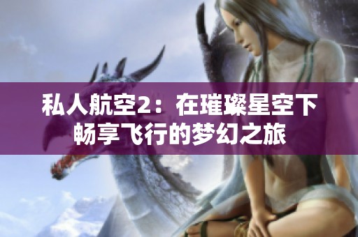 私人航空2：在璀璨星空下畅享飞行的梦幻之旅