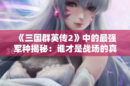 《三国群英传2》中的最强军种揭秘：谁才是战场的真正王者？