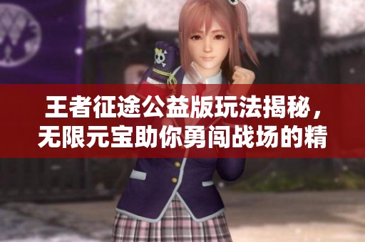 王者征途公益版玩法揭秘，无限元宝助你勇闯战场的精彩旅程