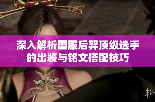 深入解析国服后羿顶级选手的出装与铭文搭配技巧