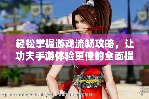 轻松掌握游戏流畅攻略，让功夫手游体验更佳的全面提升技巧分享