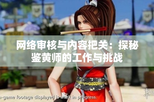 网络审核与内容把关：探秘鉴黄师的工作与挑战