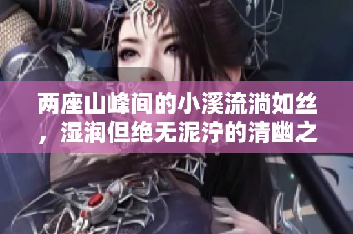 两座山峰间的小溪流淌如丝，湿润但绝无泥泞的清幽之境